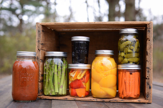 Canned pickled fruits and vegetables