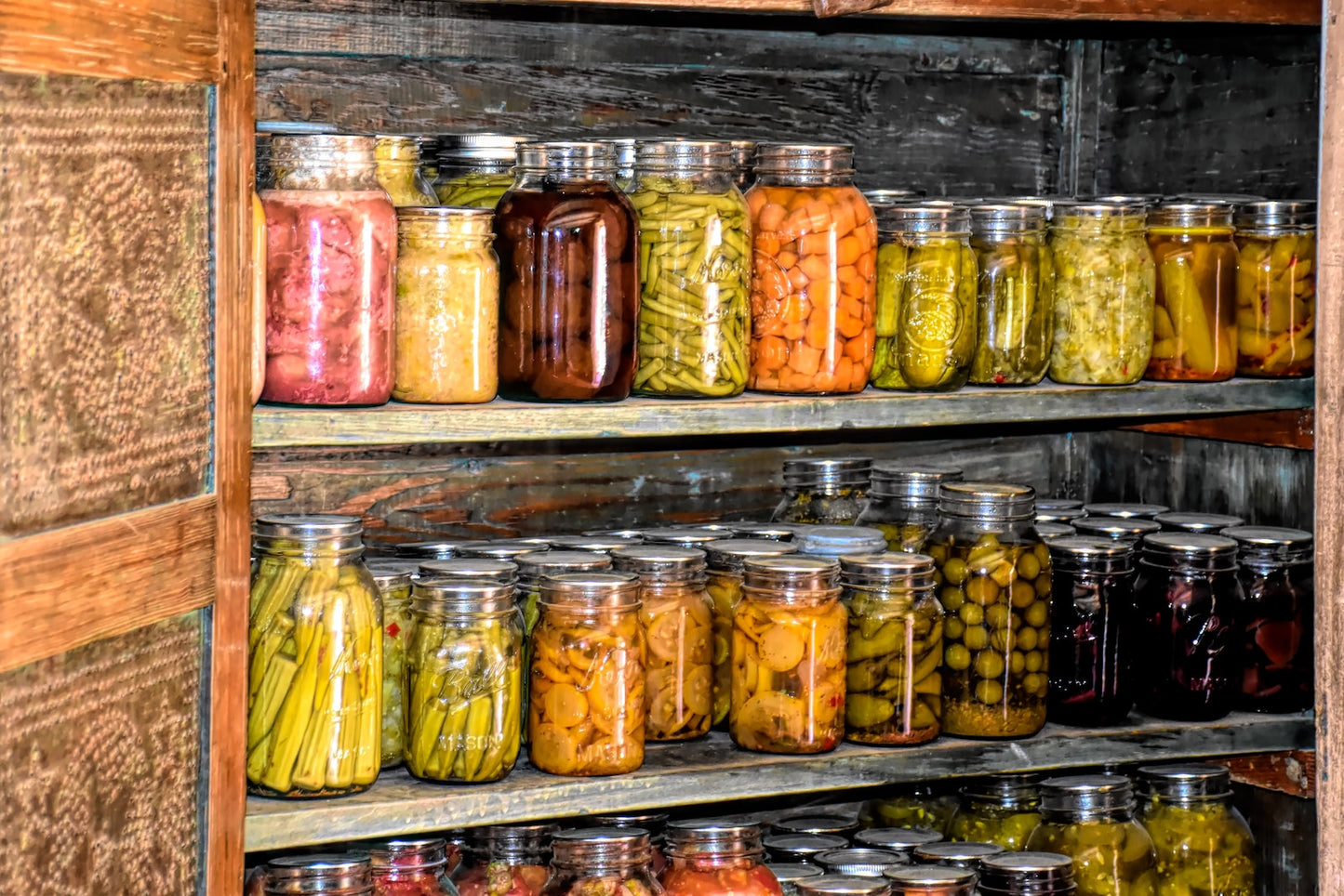 Canned pickled fruits and vegetables