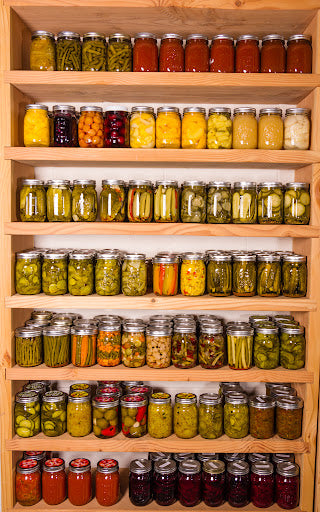 Canned pickled fruits and vegetables